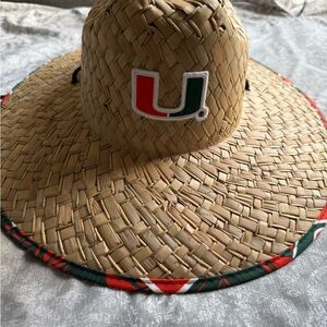 Straw Hat with University of Miami Logo